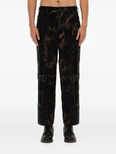 AIE tie-dye buckled trousers Black OT674BBLACK