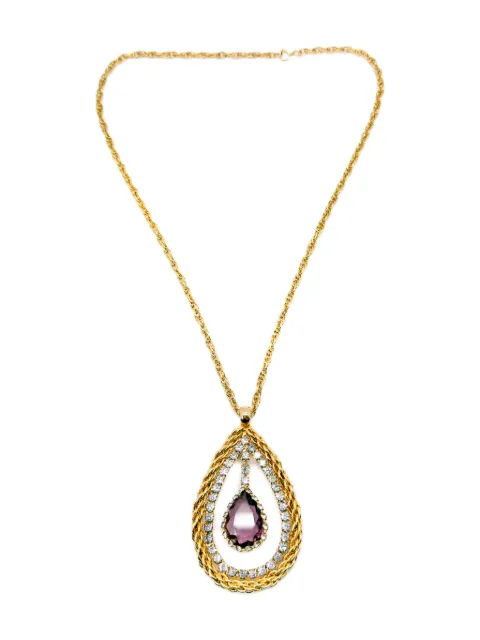 Jennifer Gibson Jewellery 1960s amethyst eye chain pendant necklace Gold JGJHOBEYENKL