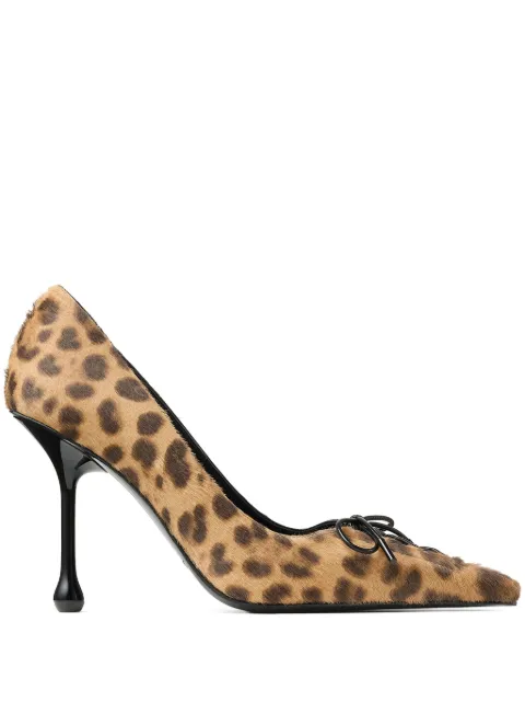 Jimmy Choo 95mm Scarlett leopard-print lace-up pumps Brown SCARLETT95LOP