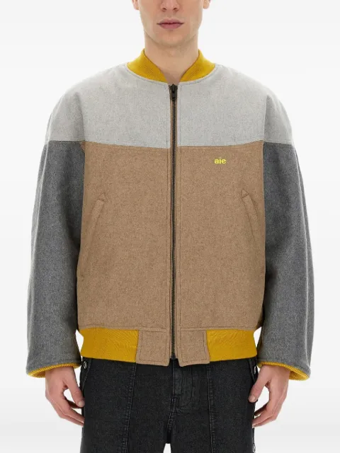 AIE colour-block bomber jacket Brown NS918CRAZY