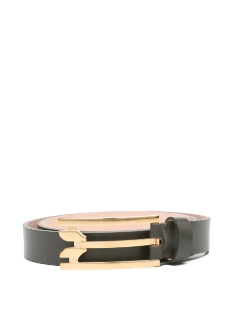 Victoria Beckham logo-buckle leather belt Green B425AAC007031A