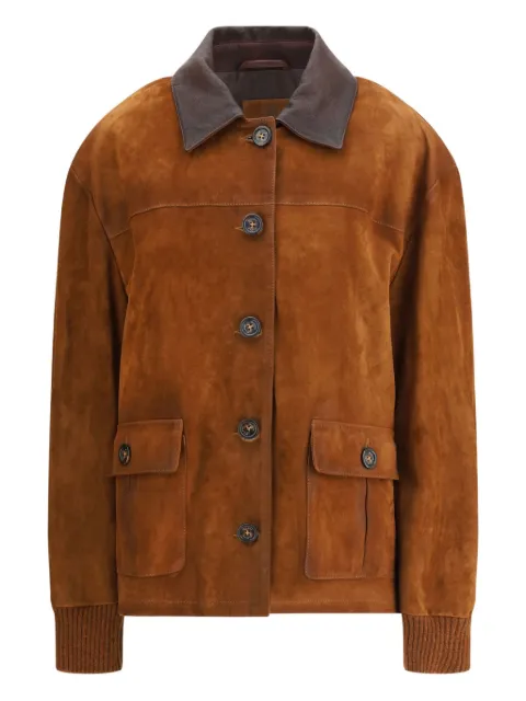 Valstar suede buttoned jacket Brown 417AF012