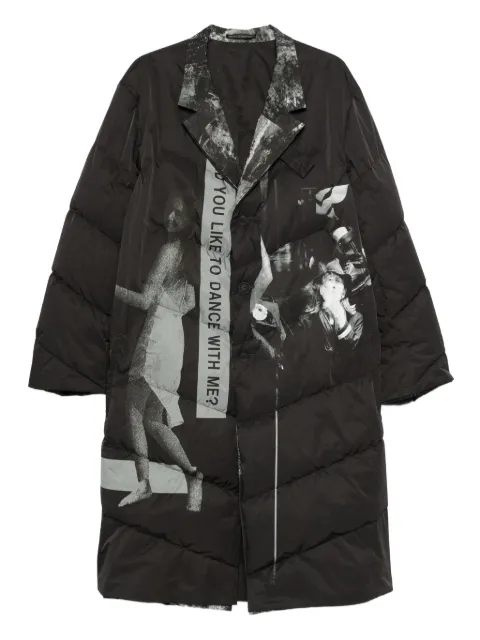 Yohji Yamamoto single-breasted padded coat Black HLJ41825