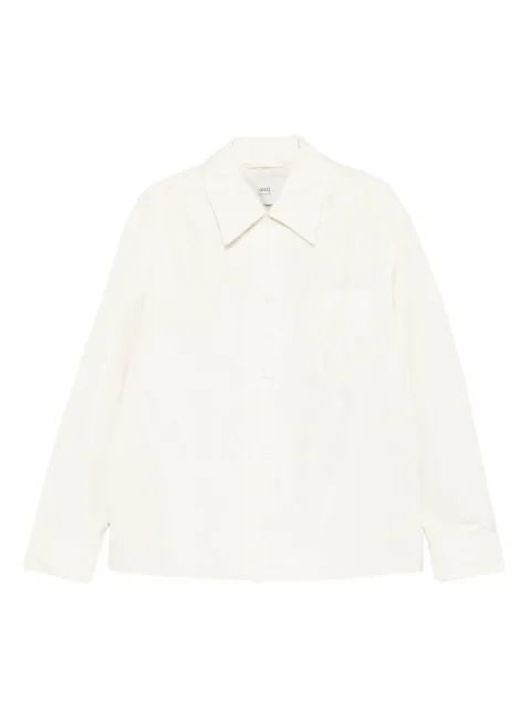 AMI Paris button-down overshirt Neutrals HJK829PL0039