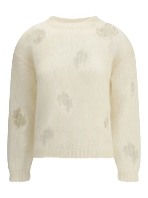 Fabiana Filippi ripped-effect sweater Neutrals MAD225F512L633