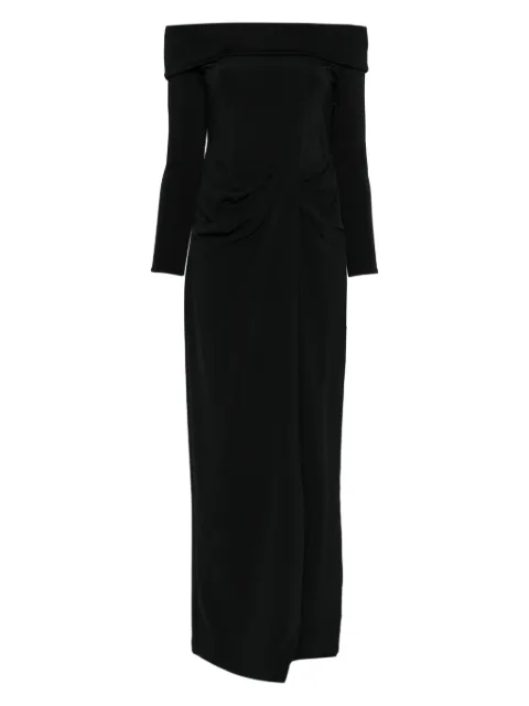 Lauren Ralph Lauren off-shoulder draped dress Black 253982108001
