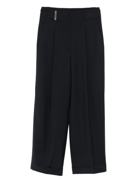 Peserico pleated cuffed trousers Blue P04079D02584061