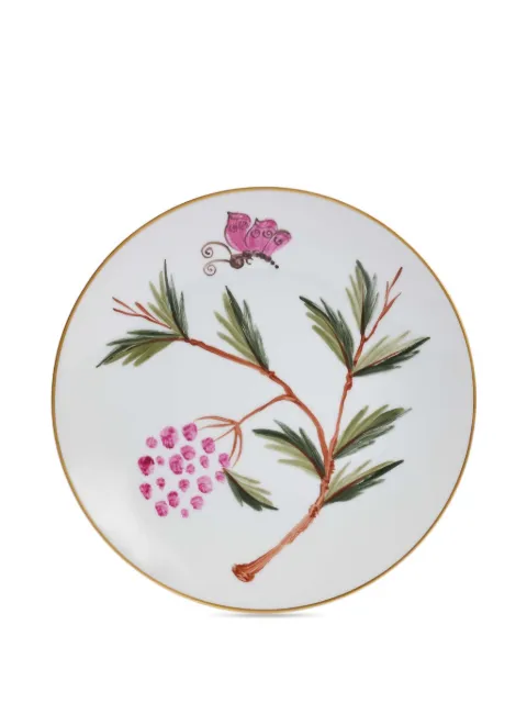 MARIE DAAGE Jardins De Shalimar butterfly-floral dessert plate (21cm) White JSHALIGMB153418FORPSC