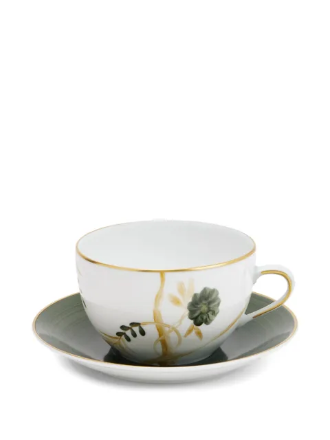 MARIE DAAGE Breakfast floral teacup and saucer set White BOUQV1341854FORCRBC