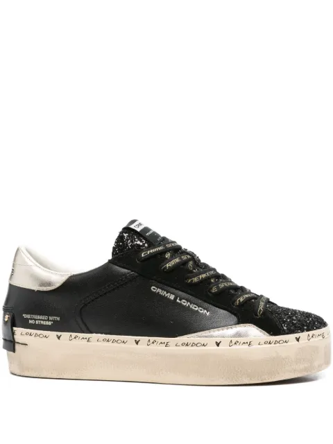 Crime London glitter-panel platform sneakers Black 25074AA8