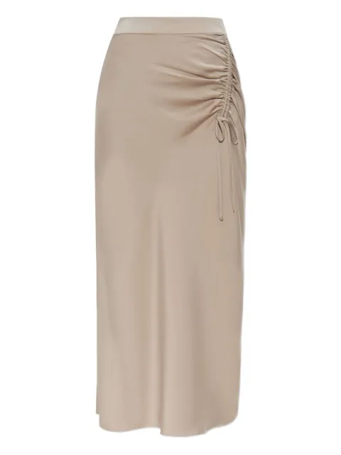 AllSaints Alexia ruched drawstring midi skirt Neutrals ALEXIAW051RB