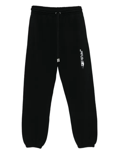 Off-White logo-print drawstring track pants Black OMCH057F25FLE0021001