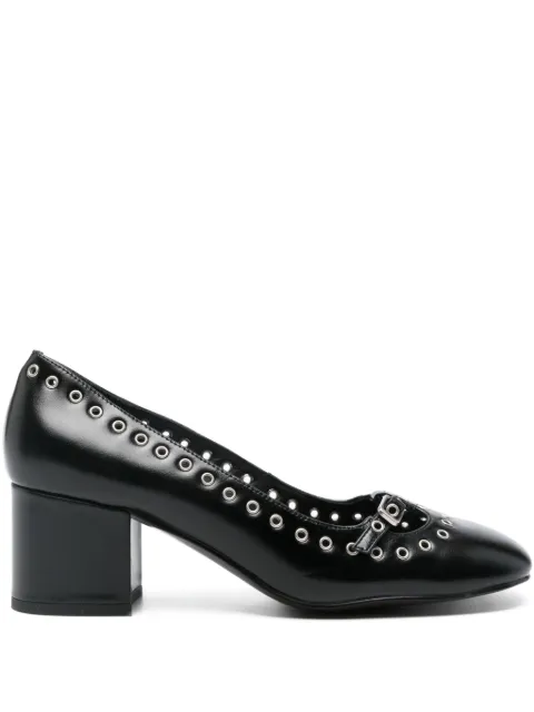 Bibi Lou eyelet-detail block-heel pumps Black 723Z12VK