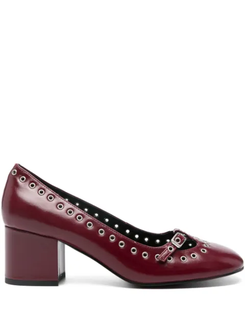 Bibi Lou eyelet-detail block-heel pumps Red 723Z12VK