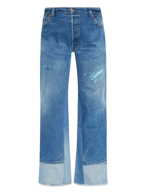 RE/DONE paint-splatter panelled jeans Blue 00103WHRWDLG