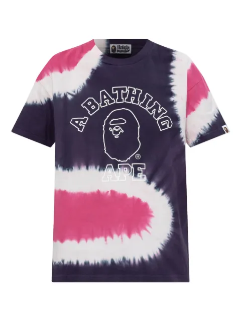 A BATHING APE® tie-dye logo T-shirt Blue 1L30209016