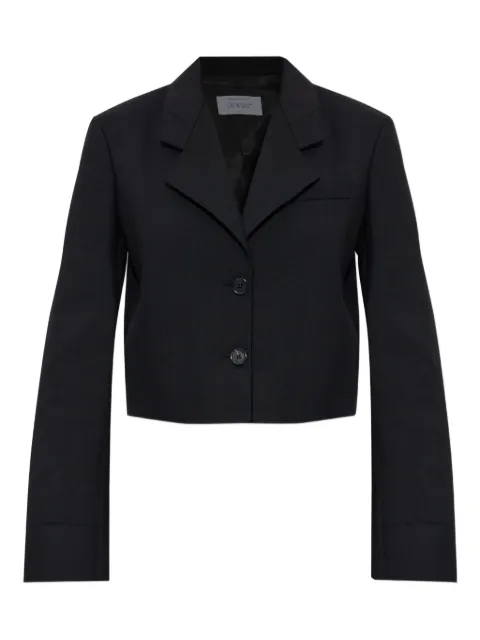 Off-White logo-print cropped blazer Black OWEF12LF25FAB0011047