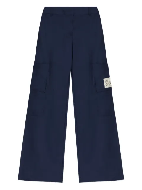 Off-White patch-pocket wide-leg trousers Blue OWCF026F25FAB0024800
