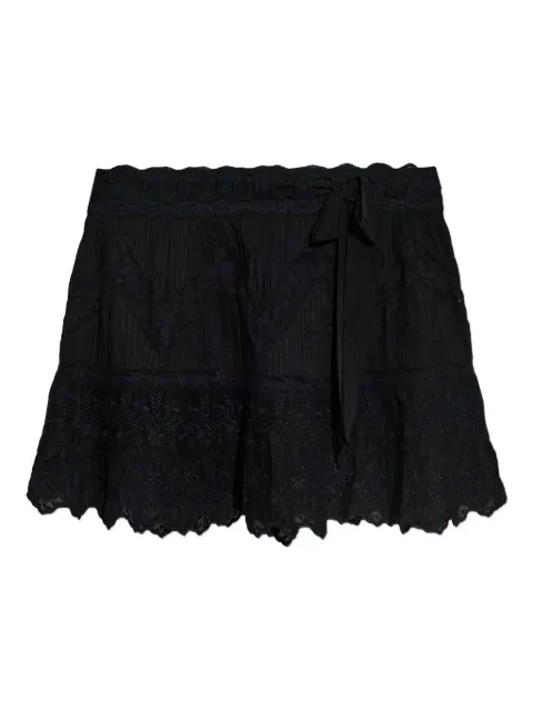 LoveShackFancy embroidered ruffled skirt Black LS9382585