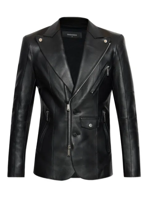 DSQUARED2 single-breasted leather blazer Black S71BN0979SY1345