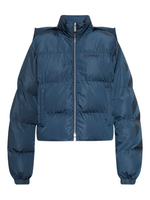 Off-White arrow-print padded jacket Blue OWEJ008F25FAB0014848