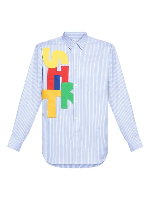 Comme Des Garçons Shirt striped appliqué shirt Blue FPB005