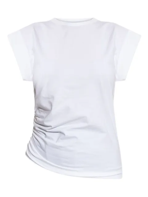 Officine Generale ruched-detail short-sleeve T-shirt White W25WTEE200PRE