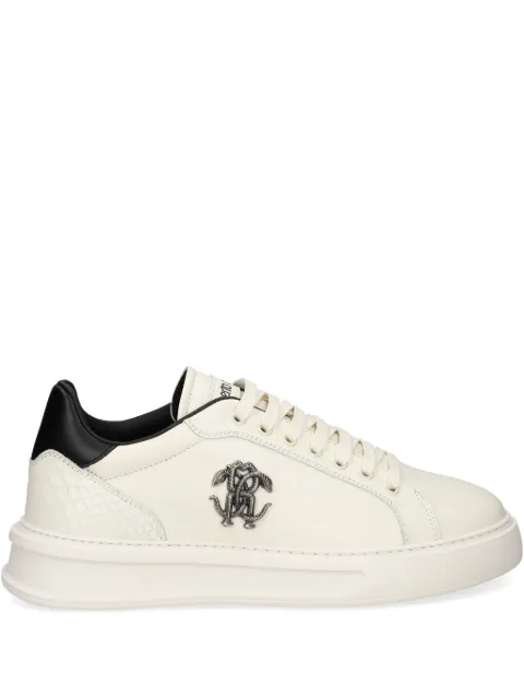 Roberto Cavalli logo-plaque snakeskin sneakers Neutrals 29765A