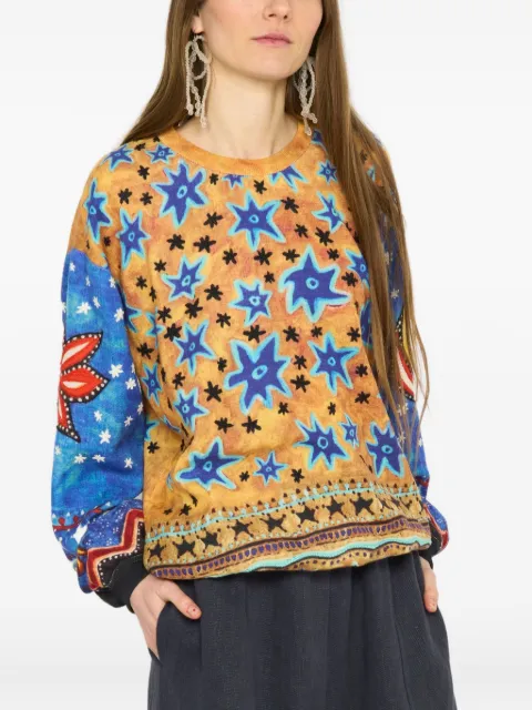 Anntian star-flower wool sweater Blue 236