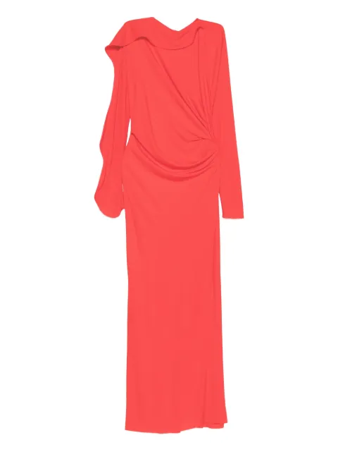 Victoria Beckham draped long-sleeve maxi dress Red 1425WDR006960A
