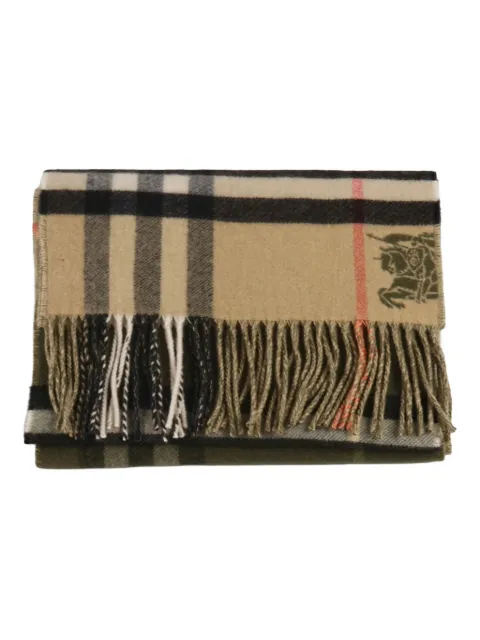 Burberry contrast Check cashmere scarf Green 8115316