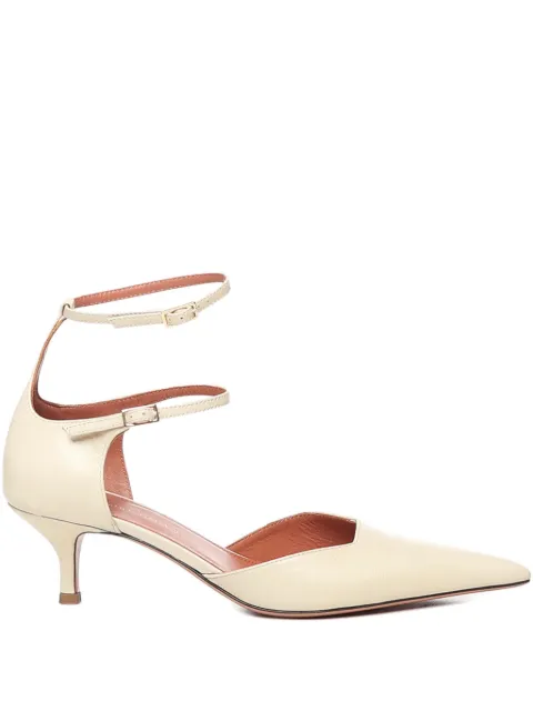 Giuliano Galiano 30mm Demi double-strap pointed pumps Neutrals JOANA50ANGUILLABURRO