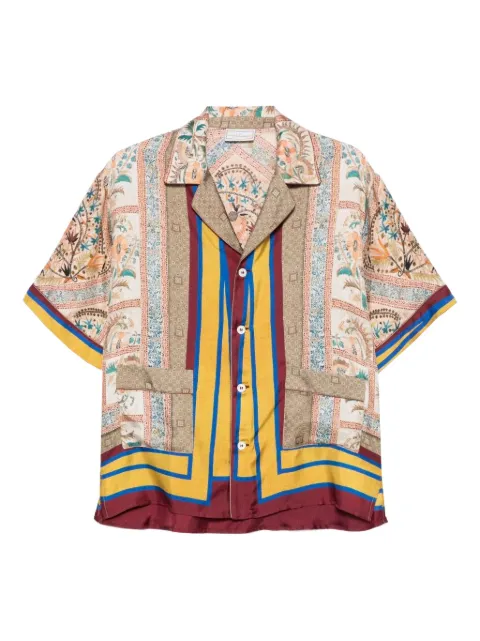 Pierre-Louis Mascia ALOE patterned pocket shirt Neutrals ALOESCMC11927514854101