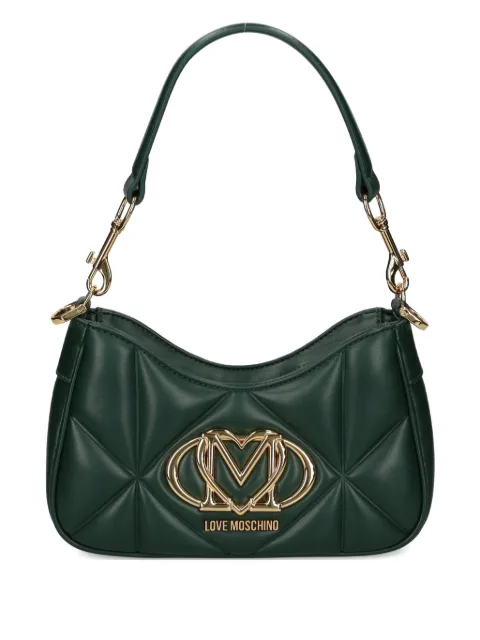 Love Moschino quilted logo-plaque shoulder bag Green JC4080PP0NLC0