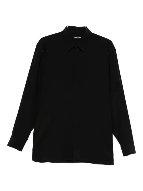 TOM FORD long-sleeve silk shirt Black HRBF02SPS66
