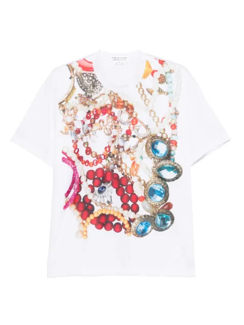 Comme Des Garçons jewellery-print T-shirt White RPT0171