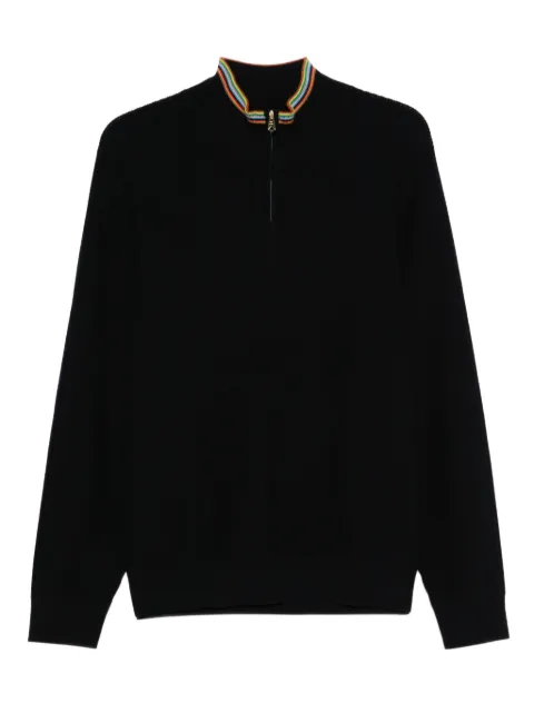 Paul Smith ribbed zip-neck sweater Blue M1R548ZT02825