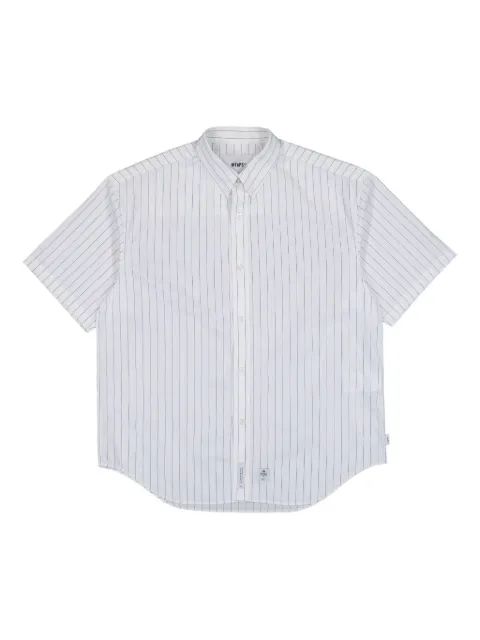 WTAPS BD 03 pinstripe-pattern short-sleeve shirt White 251TQDTSHM07