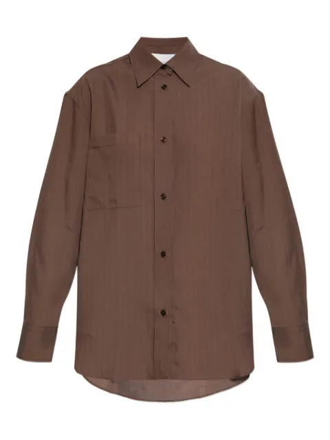 Studio Nicholson Leto striped shirt Brown LETOSNW1646SUBTLEPINSTRIPEBROWN