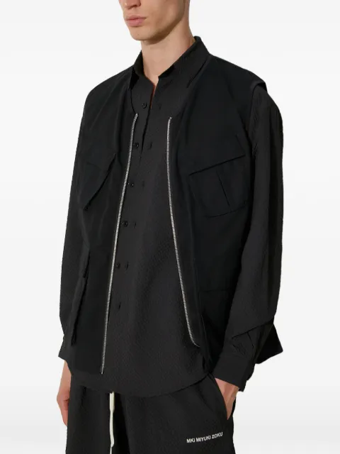 MKI Miyuki Zoku ripstop zip-fastening gilet Black RIPSTOPCARGOVEST
