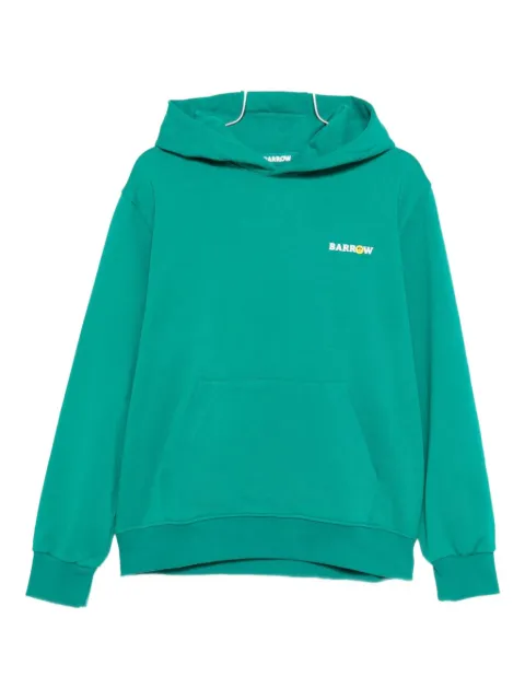 BARROW logo-print basketball-graphic hoodie Green F5BWUAHS126309