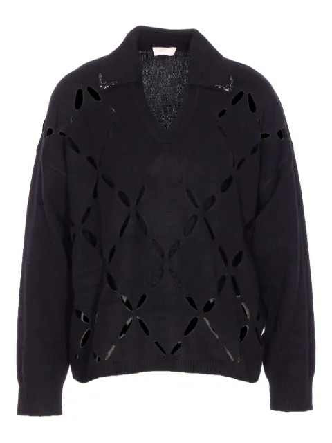 LIU JO cut-out v-neck sweater Black MF5038MS009