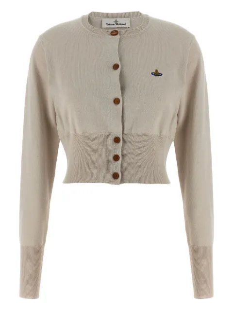 Vivienne Westwood embroidered-logo crop-length cardigan Neutrals 1803002UY001VA402