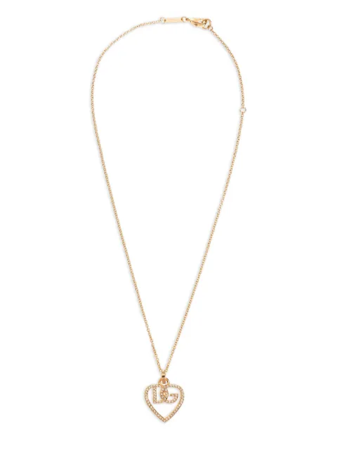 Dolce & Gabbana logo-pendant crystal-embellished necklace Gold WNR8S7W1111
