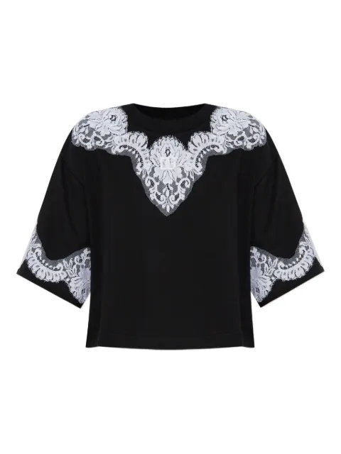 Dolce & Gabbana lace-appliqué T-shirt Blue F8V65ZGDDBN