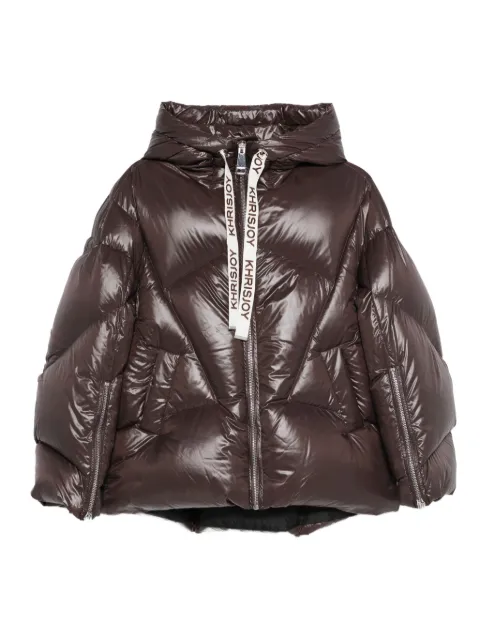 Khrisjoy Iconic Milano quilted hooded jacket Brown KWF25R0601NY0021