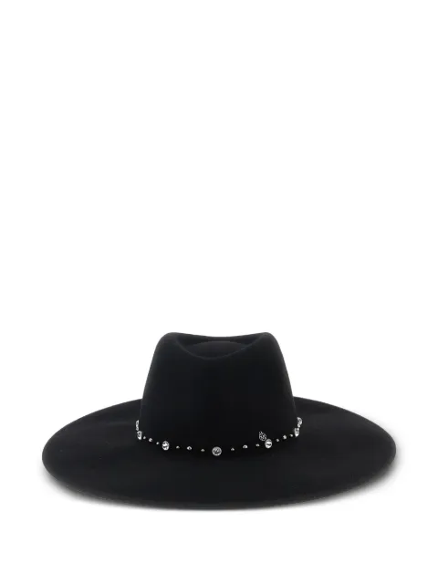 Maison Michel wide-brim crystal-embellished hat Black 1184008001BLACK