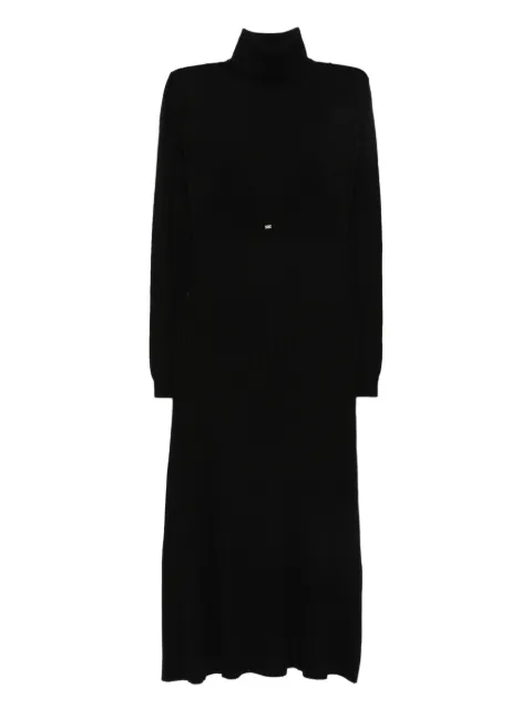 Elisabetta Franchi turtleneck ribbed dress Black AM30S57E2