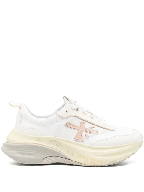 Premiata Hull 7857 logo-patch platform sneakers White HILL