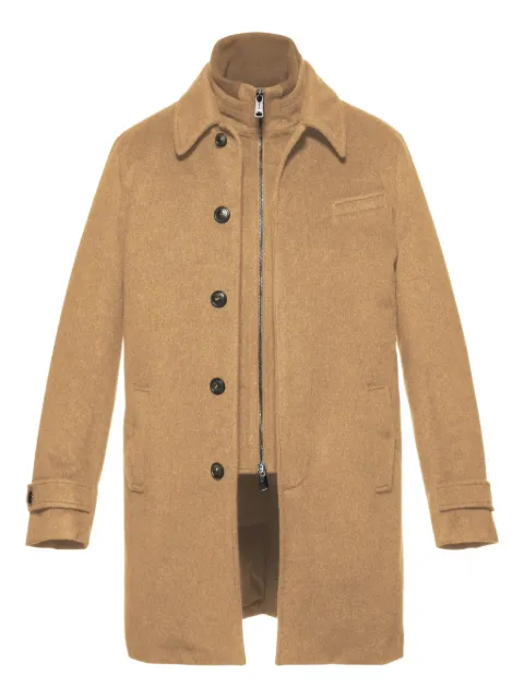 Norwegian Wool Euro button-fastening coat Brown CUGUBELCML